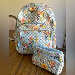 Vera Bradley backpack and cosmetic case
